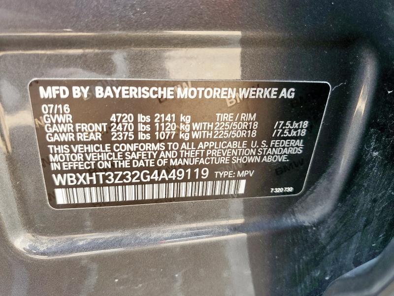 WBXHT3Z32G4A49119 - 2016 BMW X1 XDRIVE28I Boz foto 12