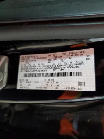 1FMCU9GD7KUC03750 - 2019 FORD ESCAPE SE Negro foto 14