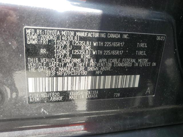 2T3F1RFV7PC370190 - 2023 TOYOTA RAV4 LE GRAY photo 13