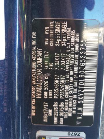 5XYZTDLB0JG533755 - 2018 HYUNDAI SANTA FE S أزرق صورة 13