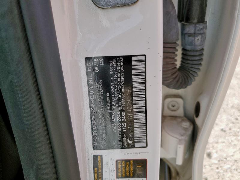 55SWF4KB8JU279018 - 2018 MERCEDES-BENZ C 300 4MATIC WHITE photo 12