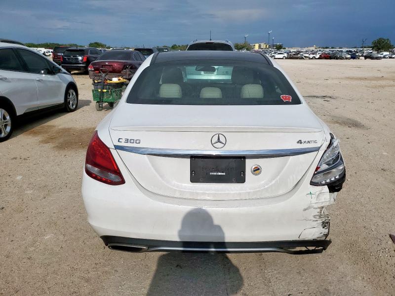 55SWF4KB8JU279018 - 2018 MERCEDES-BENZ C 300 4MATIC WHITE photo 6