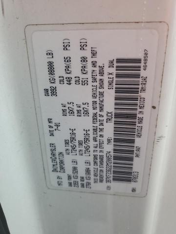 3B7KF23622M200574 - 2002 DODGE RAM 2500 WHITE photo 12