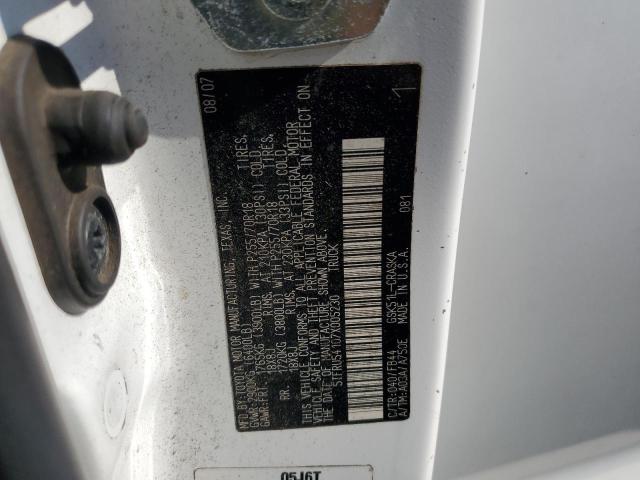 5TFRU54107X005230 - 2007 TOYOTA TUNDRA DOUBLE CAB SR5 WHITE photo 12