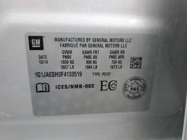 1G1JA6SH0F4133519 - 2015 CHEVROLET SONIC LS ვერცხლისფერი ფოტო 13