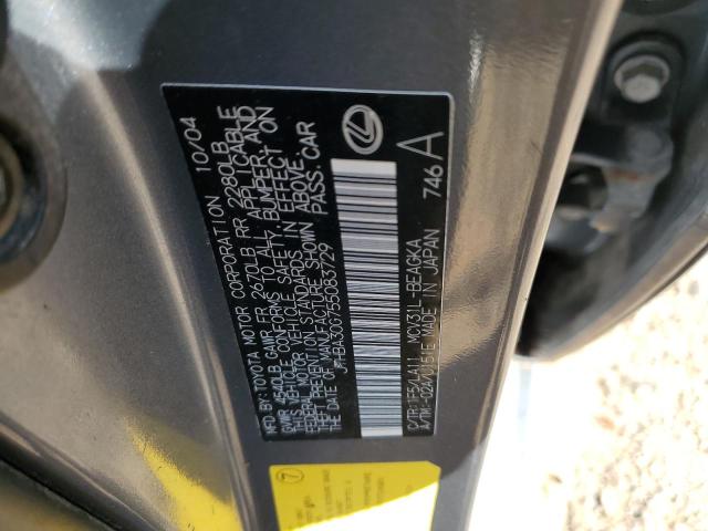 JTHBA30G755083729 - 2005 LEXUS ES 330 灰色 照片 12