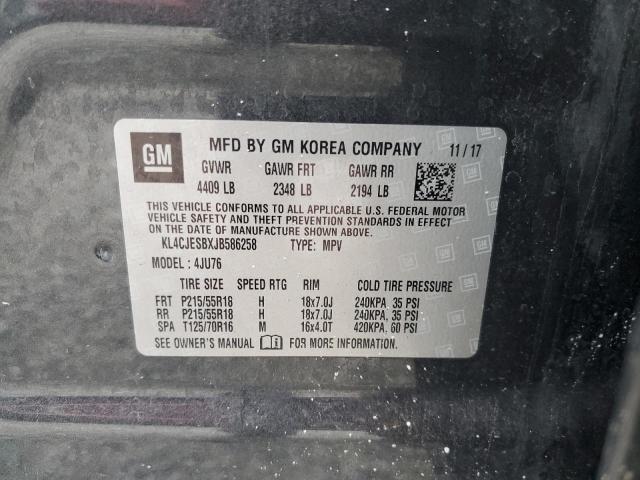 KL4CJESBXJB586258 - 2018 BUICK ENCORE PREFERRED GRAY photo 13