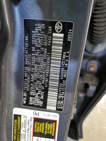 4T1BF1FK6DU289871 - 2013 TOYOTA CAMRY L CHARCOAL photo 12