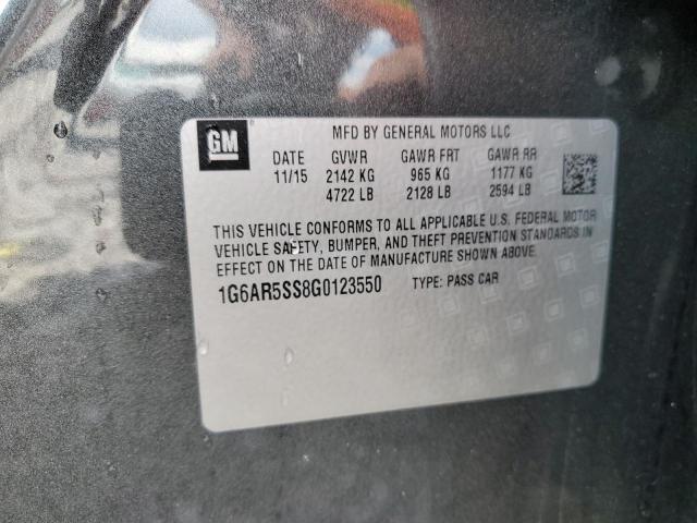 1G6AR5SS8G0123550 - 2016 CADILLAC CTS LUXURY COLLECTION GRAY photo 12