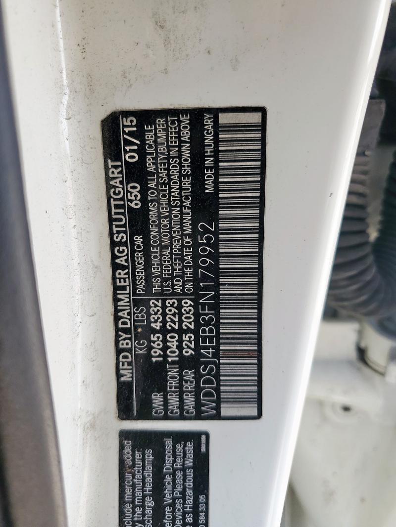 WDDSJ4EB3FN179952 - 2015 MERCEDES-BENZ CLA 250 WHITE photo 13