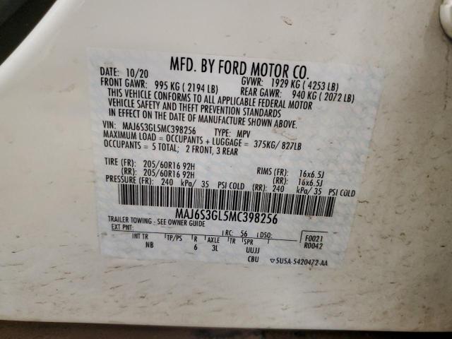 MAJ6S3GL5MC398256 - 2021 FORD ECOSPORT SE Weiß Foto 13