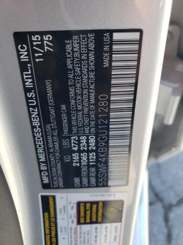 55SWF4KB9GU121280 - 2016 MERCEDES-BENZ C 300 4MATIC SILVER photo 12