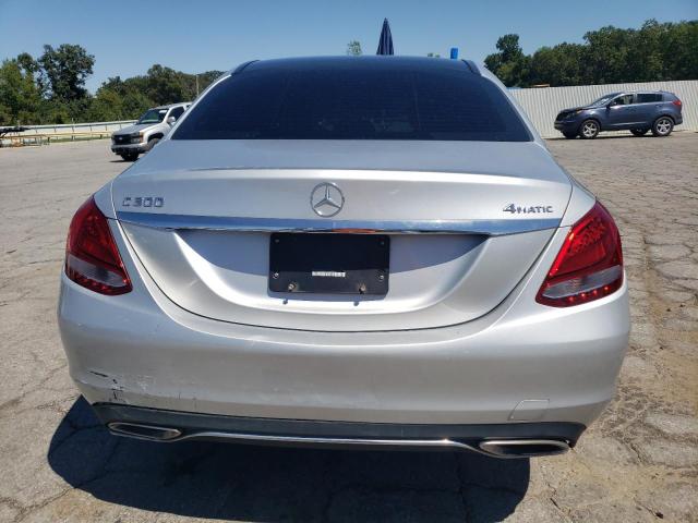 55SWF4KB9GU121280 - 2016 MERCEDES-BENZ C 300 4MATIC SILVER photo 6