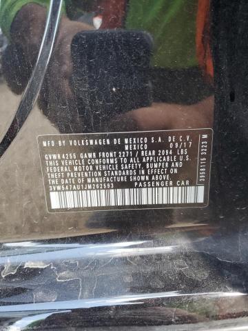 3VW547AU1JM262593 - 2018 VOLKSWAGEN GTI S შავი ფოტო 13