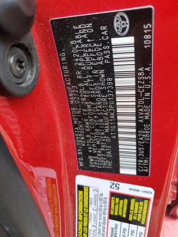 4T1G11AK3PU137398 - 2023 TOYOTA CAMRY SE NIGHT SHADE RED photo 13