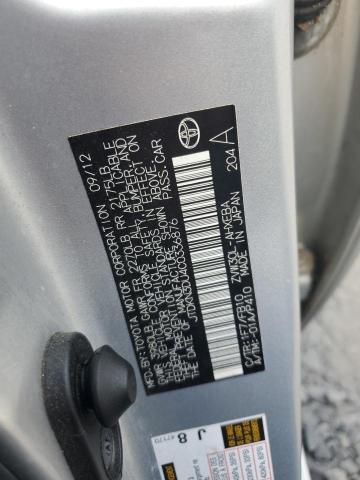 JTDKN3DU4C0336876 - 2012 TOYOTA PRIUS SILVER photo 12