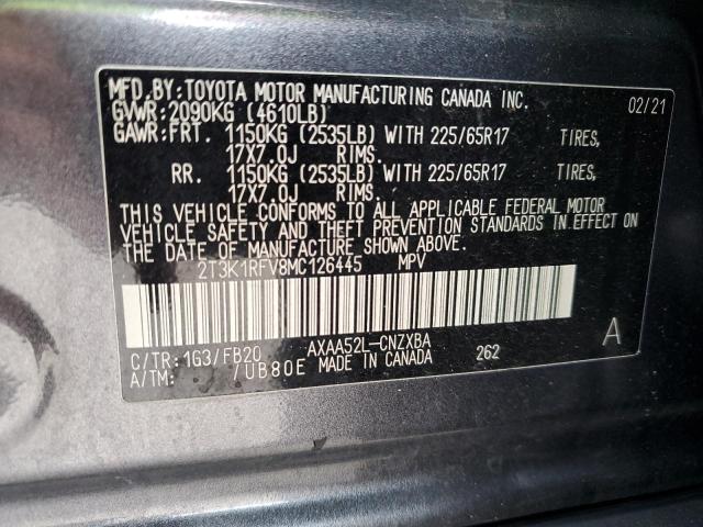 2T3K1RFV8MC126445 - 2021 TOYOTA RAV4 LE WHITE photo 14