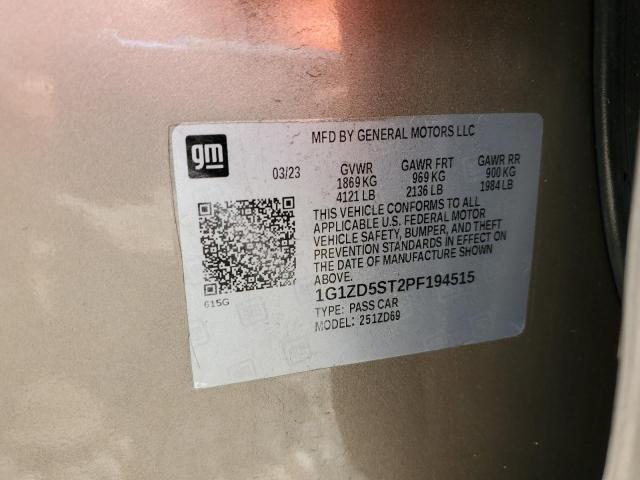 1G1ZD5ST2PF194515 - 2023 CHEVROLET MALIBU LT თაფლისფერი ფოტო 19