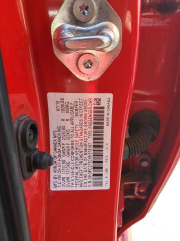 2HGFC2F83KH578197 - 2019 HONDA CIVIC SPORT Қызыл фото 12