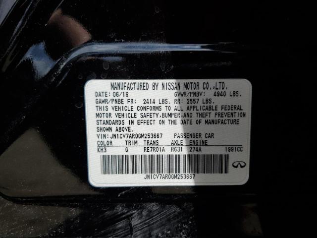 JN1CV7AR0GM253667 - 2016 INFINITI Q50 BASE 黑色 照片 12