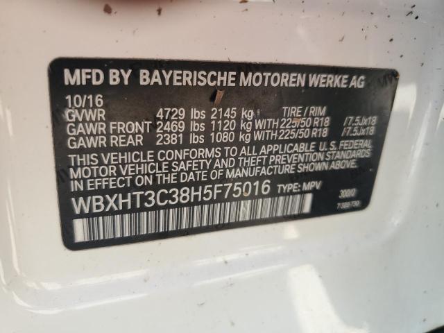 WBXHT3C38H5F75016 - 2017 BMW X1 XDRIVE28I WHITE photo 13