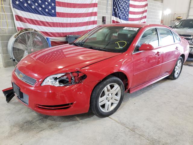 2G1WG5E32C1276607 - 2012 CHEVROLET IMPALA LT RED photo 2