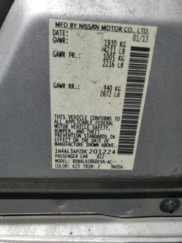 1N4AL3AP2DC201224 - 2013 NISSAN ALTIMA 2.5 SILVER photo 12