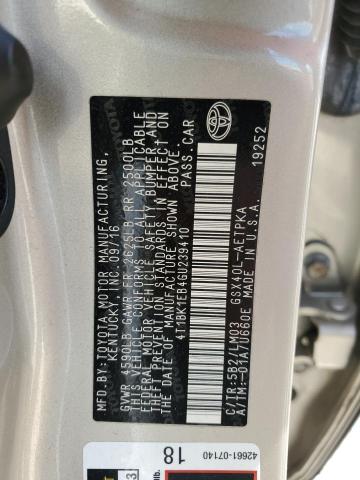 4T1BK1EB4GU239410 - 2016 TOYOTA AVALON XLE GOLD photo 13