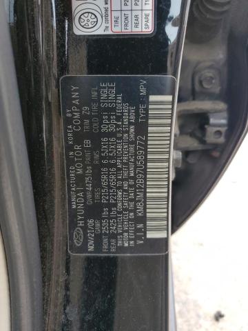 KM8JM12B97U589772 - 2007 HYUNDAI TUCSON GLS BLACK photo 12