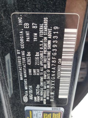 5XXGN4A78FG393319 - 2015 KIA OPTIMA EX BLACK photo 13