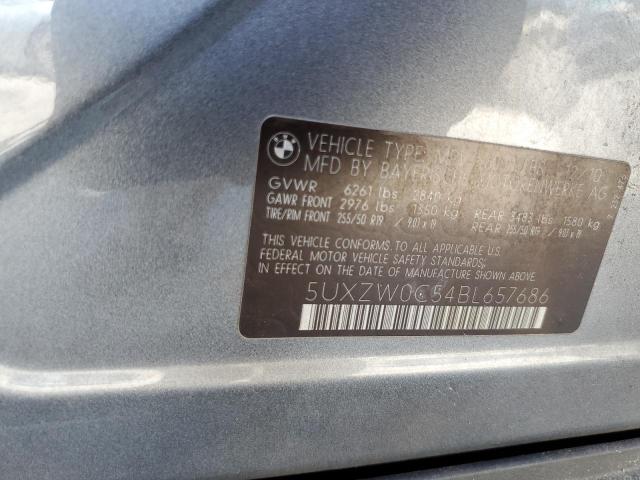 5UXZW0C54BL657686 - 2011 BMW X5 XDRIVE35D GRAY photo 13