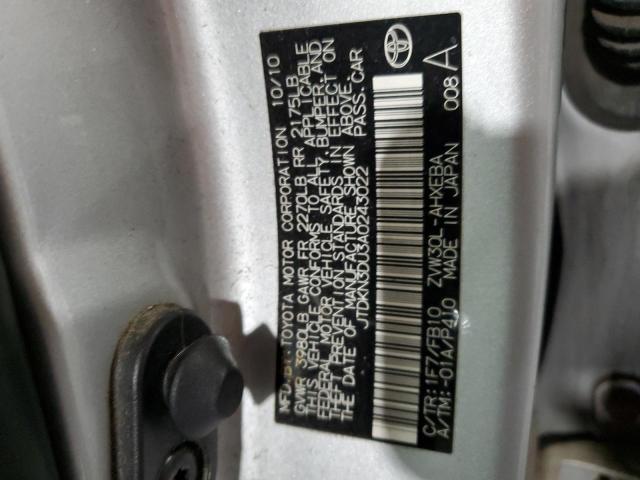 JTDKN3DU3A0243022 - 2010 TOYOTA PRIUS 银色 照片 13