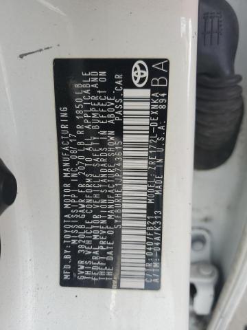 5YFBURHE1JP743615 - 2018 TOYOTA COROLLA L WHITE photo 12