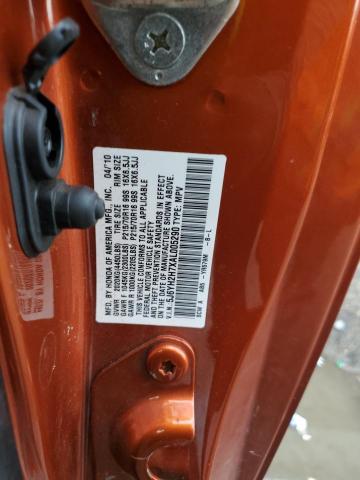 5J6YH2H7XAL005290 - 2010 HONDA ELEMENT EX ORANGE photo 10