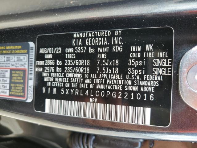 5XYRL4LC0PG221016 - 2023 KIA SORENTO S GRAY photo 14