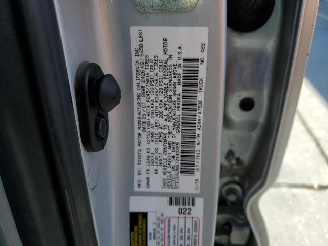 5TEJU62N97Z440555 - 2007 TOYOTA TACOMA DOUBLE CAB PRERUNNER SILVER photo 12