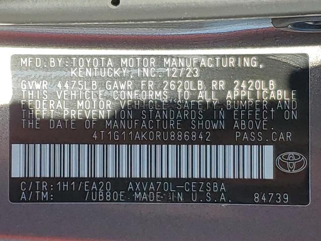 4T1G11AK0RU886842 - 2024 TOYOTA CAMRY SE NIGHT SHADE CHARCOAL photo 12