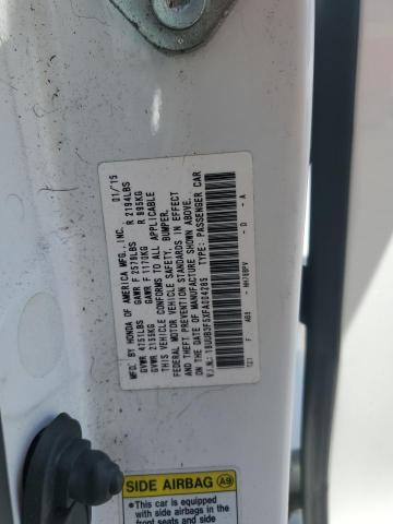 19UUB3F5XFA004285 - 2015 ACURA TLX TECH WHITE photo 12