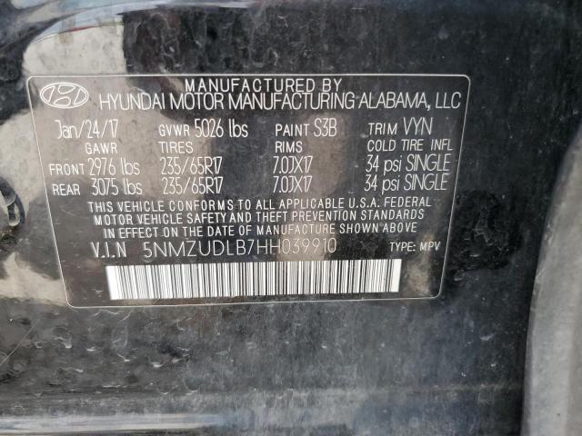 5NMZUDLB7HH039910 - 2017 HYUNDAI SANTA FE SPORT 黑色 照片 13