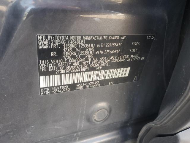 2T3BFREV8GW419817 - 2016 TOYOTA RAV4 LE GRAY photo 13