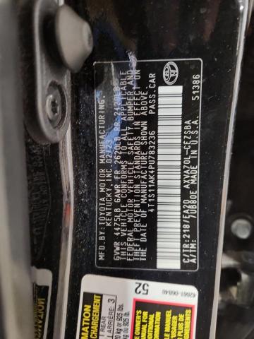 4T1S11AK4PU783236 - 2023 TOYOTA CAMRY SE NIGHT SHADE BLACK photo 12