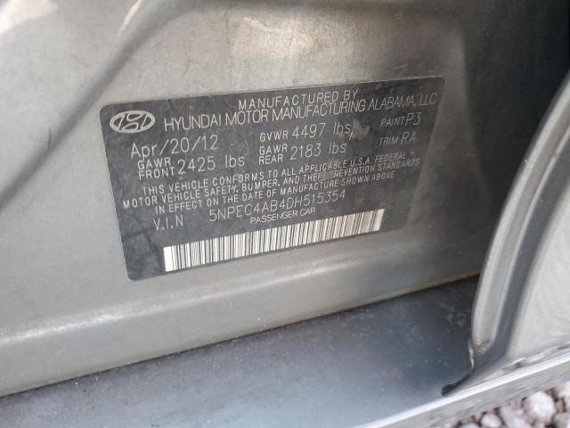 5NPEC4AB4DH515354 - 2013 HYUNDAI SONATA SE GRAY photo 12
