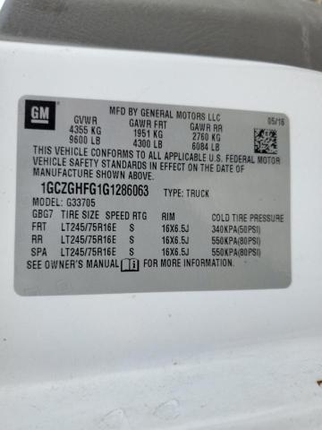 1GCZGHFG1G1286063 - 2016 CHEVROLET EXPRESS G3 თეთრი ფოტო 13