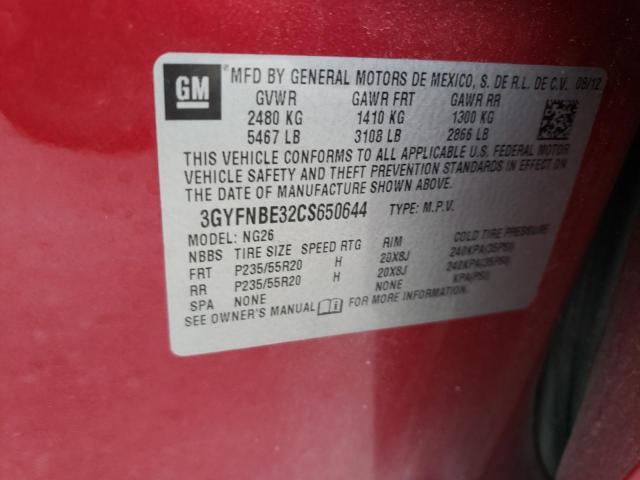 3GYFNBE32CS650644 - 2012 CADILLAC SRX PERFORMANCE COLLECTION Қызыл фото 13