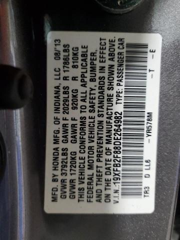 19XFB2F88DE264982 - 2013 HONDA CIVIC EX GRAY photo 13