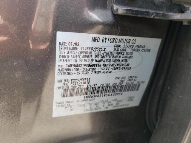 1MEHM42195G608956 - 2005 MERCURY MONTEGO PREMIER GRAY photo 12