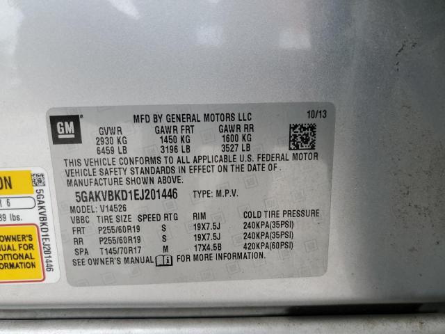 5GAKVBKD1EJ201446 - 2014 BUICK ENCLAVE Gümüş foto 13
