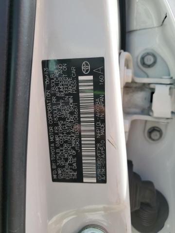 JTDKDTB33D1046671 - 2013 TOYOTA PRIUS C WHITE photo 13