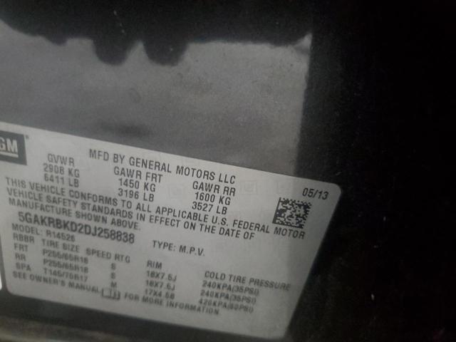 5GAKRBKD2DJ258838 - 2013 BUICK ENCLAVE GRAY photo 14