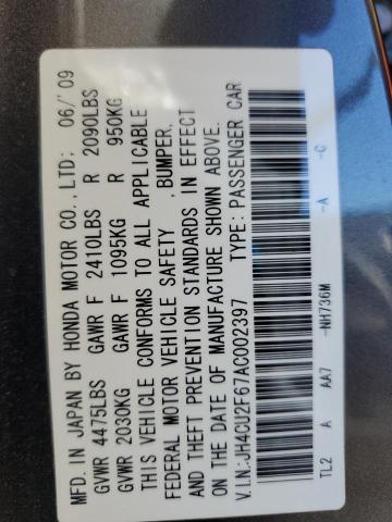 JH4CU2F67AC002397 - 2010 ACURA TSX GRAY photo 13